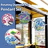 2pcs DIY Diamond Painting Flower Wind Chimes Crystal Window Suncatcher Craft Set Birthday Gifts Home Garden Decor