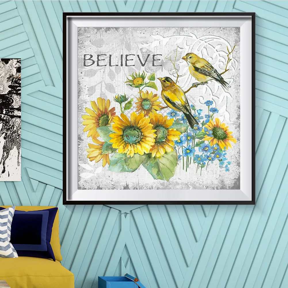 Full Round Diamond Painting 30*30cm - Flowers And Birds