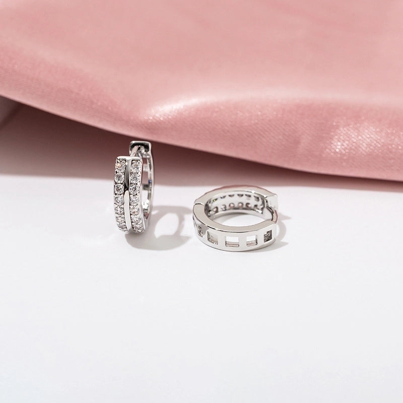 1 Pair Casual Minimalist Geometric Copper Zircon Earrings