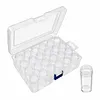 24Pcs Round Bottles No Insert Diamond Painting Containers Multi Purpose Portable Plastic Case Box with Stickers & Compartments Arts Crafts Storage Bottle for Hardware Rhinestone (24pcs-no)