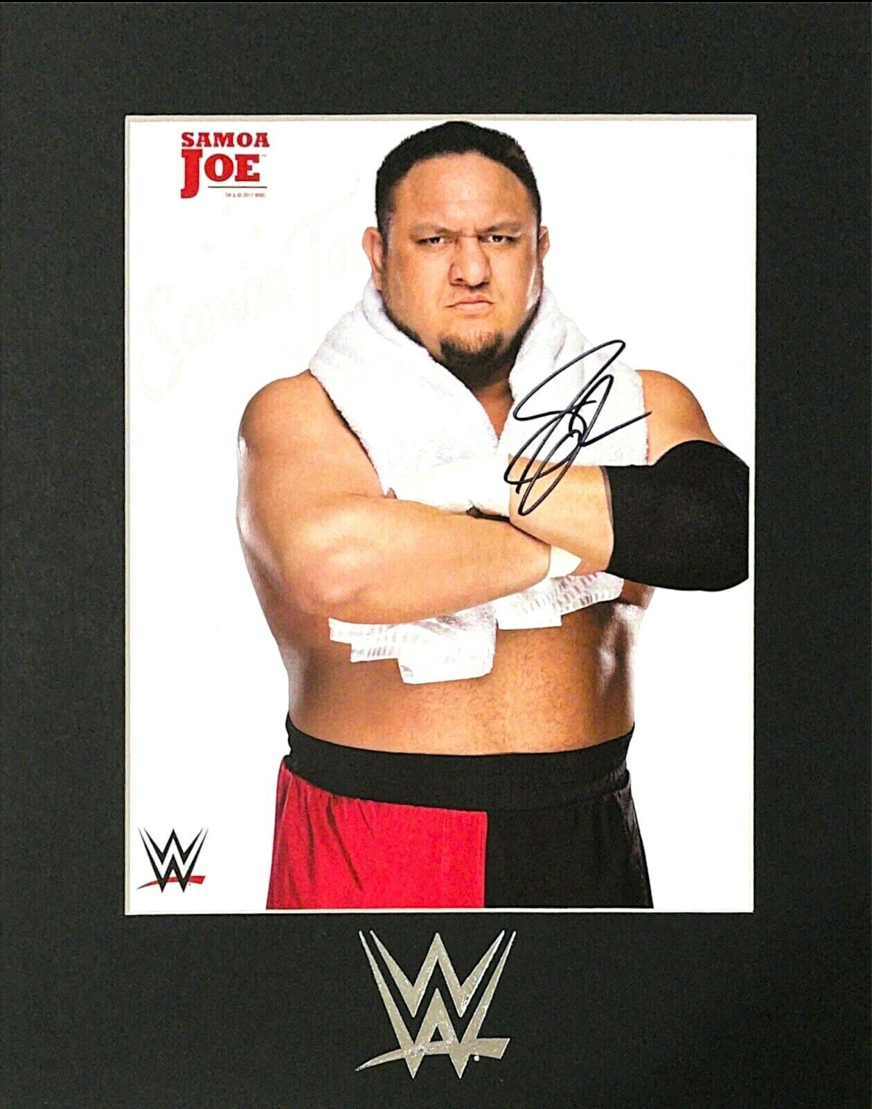 WWE SAMOA JOE HAND SIGNED OFFICIAL LICENSED 14X11 AUTOGRAPHED MATTED Photo Poster painting