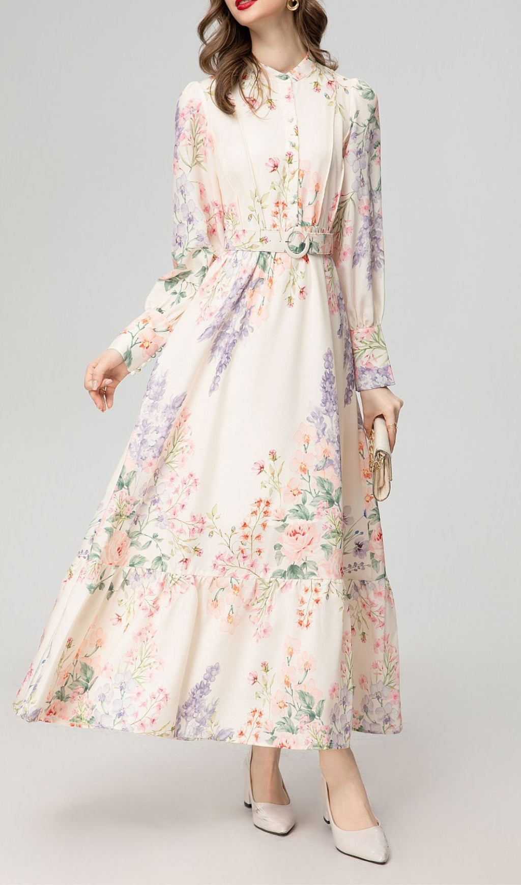 Amarine Floral Printed Maxi Dress Flowering Girl