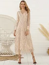 Fringed Sequined See-Through V-neck Maxi Dress