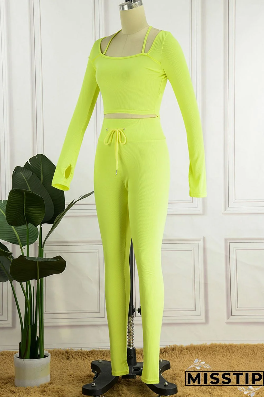 Green Casual Street Solid Patchwork Square Collar Long Sleeve Two Pieces