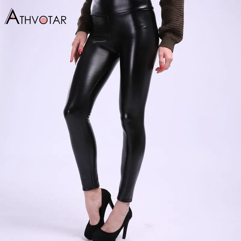Bodycon Ankle-Length Leggings Women Leather Pant Winter Leggins Mujer High Waist Velvet Legging Female 2020 New