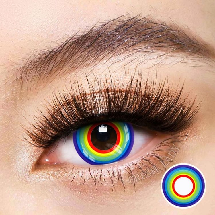 Freshlady Rainbow Purple Crazy Contact Lenses