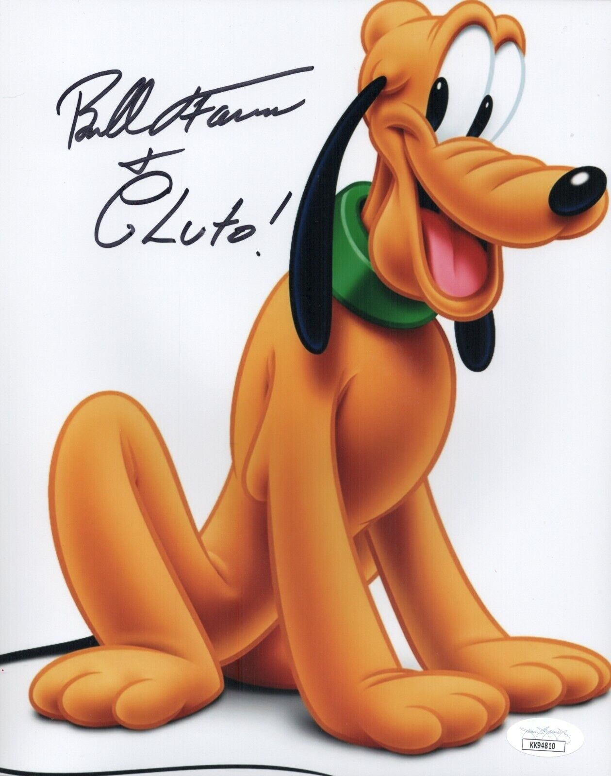 BILL FARMER Signed 8x10 PLUTO Disney Legend Photo Poster painting Autograph JSA COA