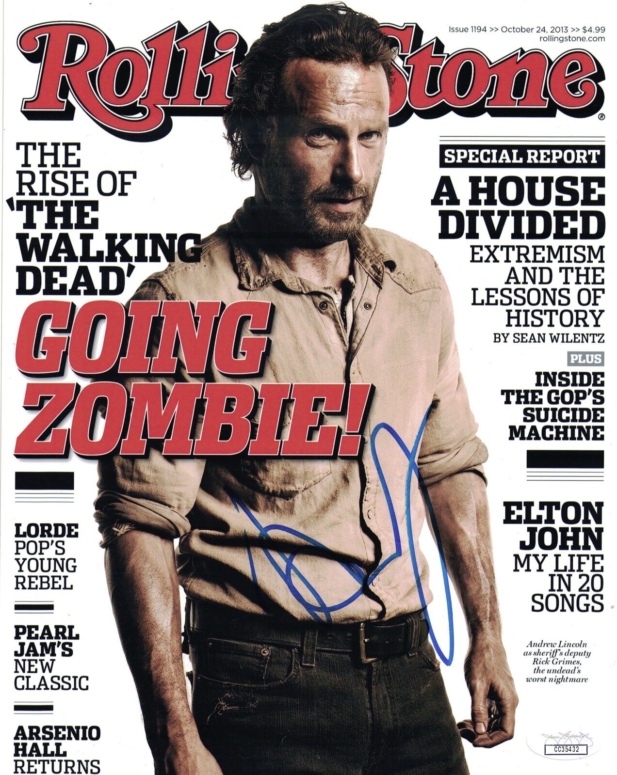 ANDREW LINCOLN Signed RICK GRIMES 8x10 Photo Poster painting Autograph WALKING DEAD JSA COA