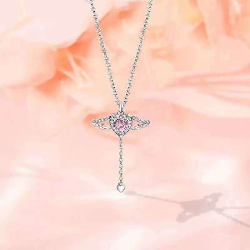 Wings, love, zircon, necklace (wings move by pulling on the tail chain).