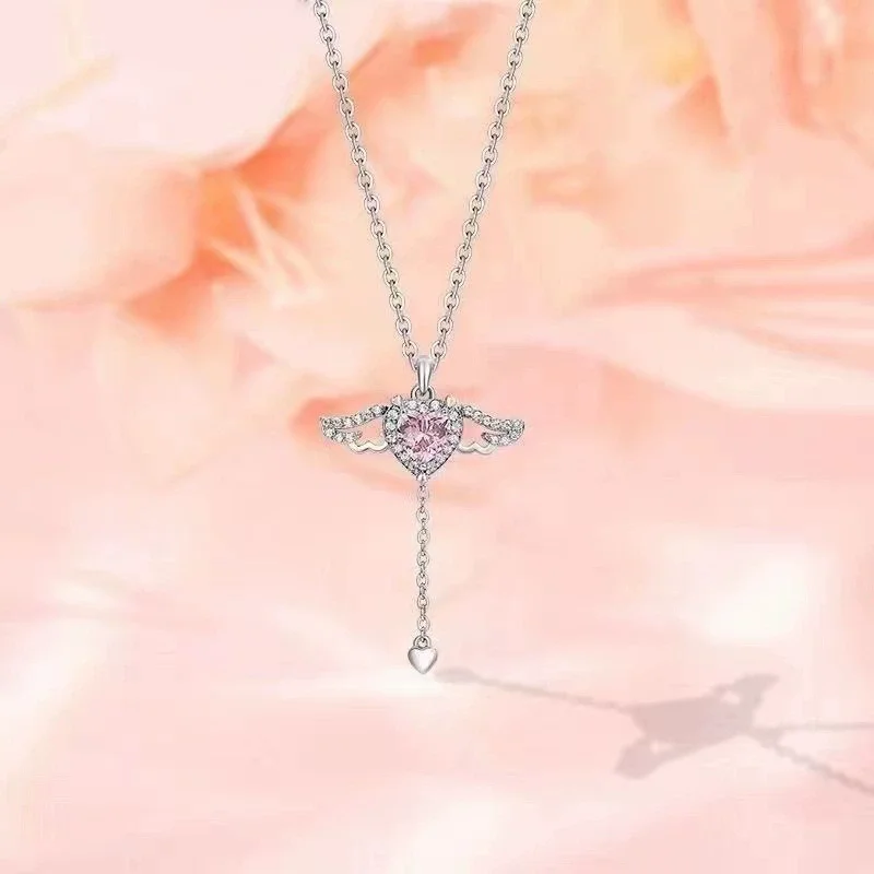 Wings, love, zircon, necklace (wings move by pulling on the tail chain).