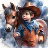 Cowboy Boy-11CT Stamped Cross Stitch 40*40cm tapestrymarket