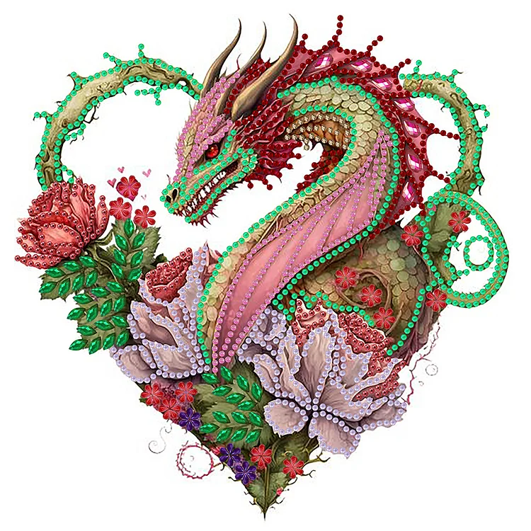 Partial Special-Shaped Diamond Painting - Circling Dragon 30*30CM