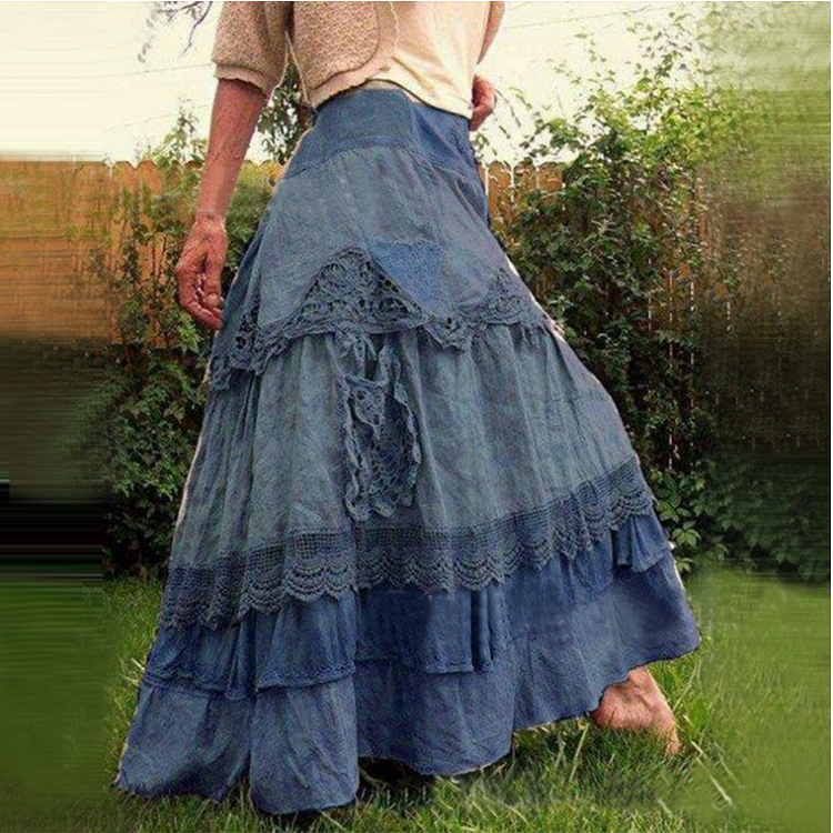 Wearshes Casual lace and multi-layer skirt