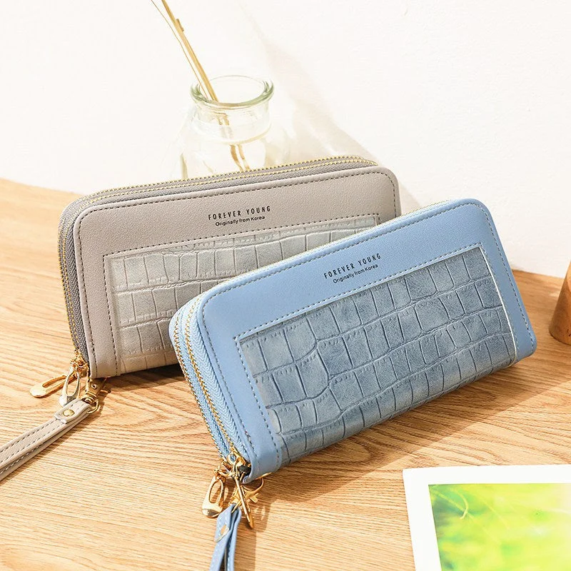 Long stone texture wallet