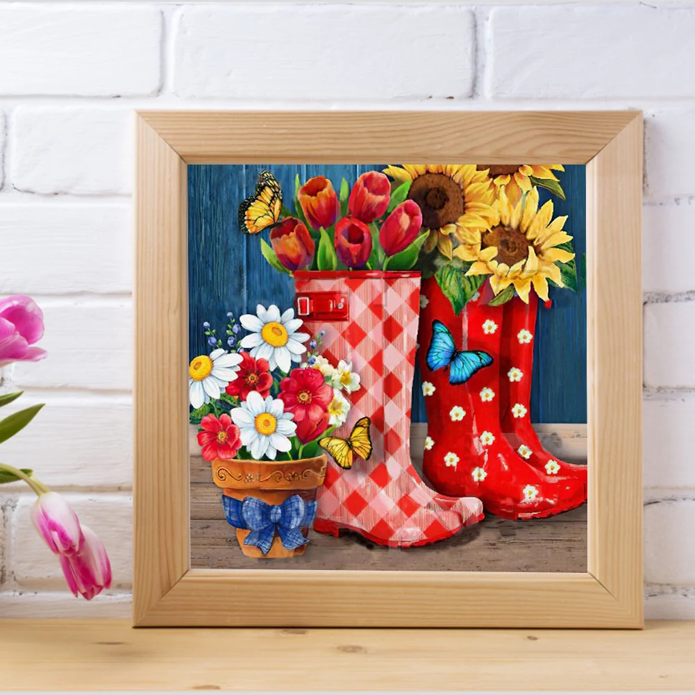Diamond Painting - Full Round Drill - Boots Sunflower(30*30cm)