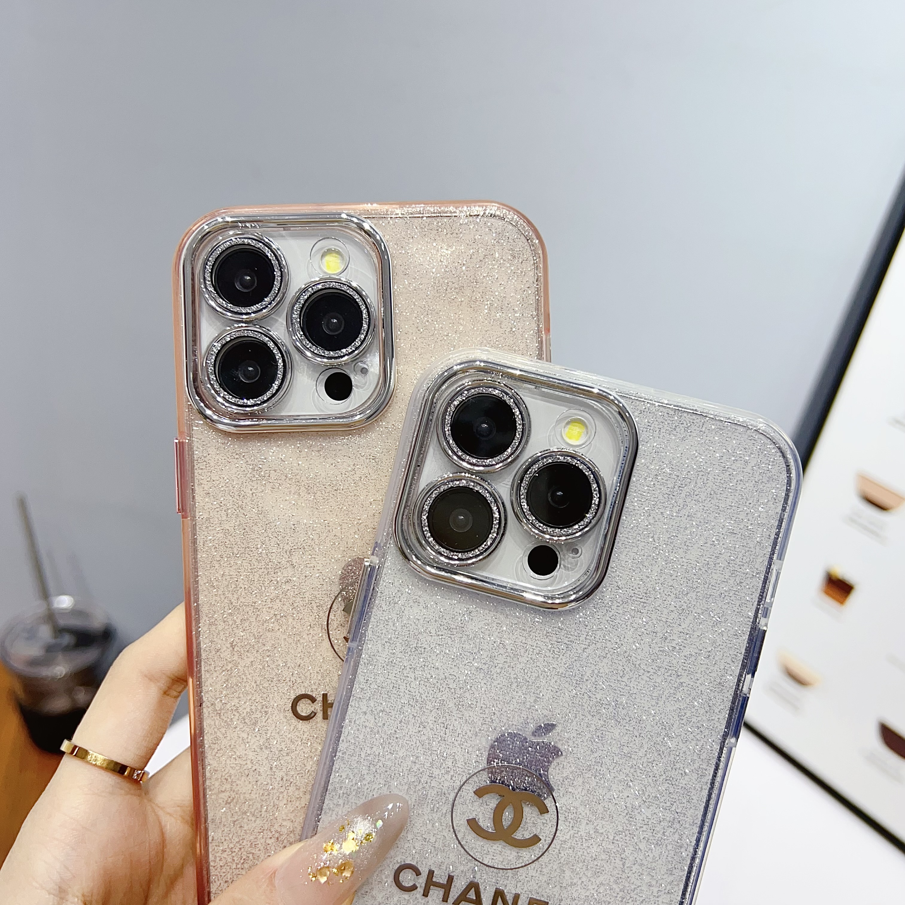 Chanel Exquisite Electroplated Glitter Transparent TPU Apple iPhone Case