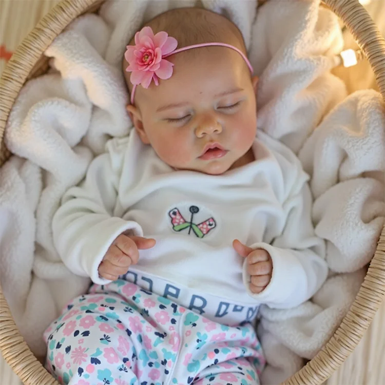 [Coos and "Heartbeat"] 17'' Real Lifelike Full Body Silicone Vinyl Newborn Journey Reborn Baby Doll Girl With Coos and "Heartbeat" By Dollreborns®