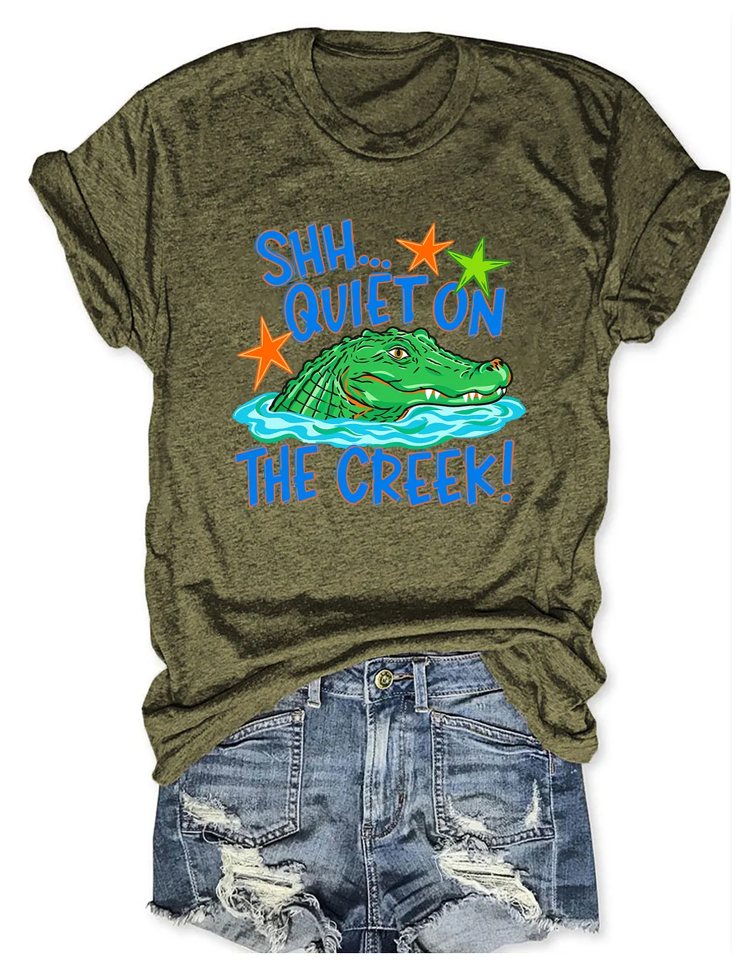 SHH Quiet On The Creek Funny Alligator T-shirt