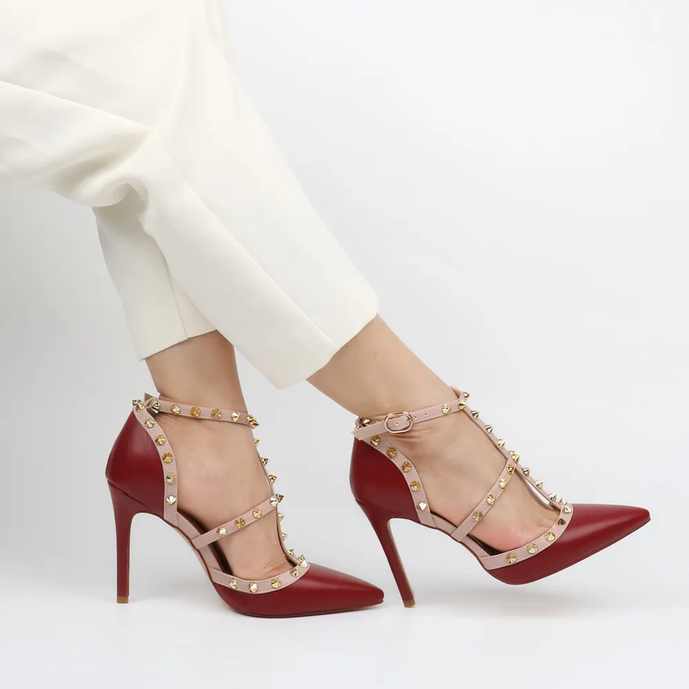 100mm Rivets Studs Summer Strappy Shoes Party Wedding Sandals-vocosishoes