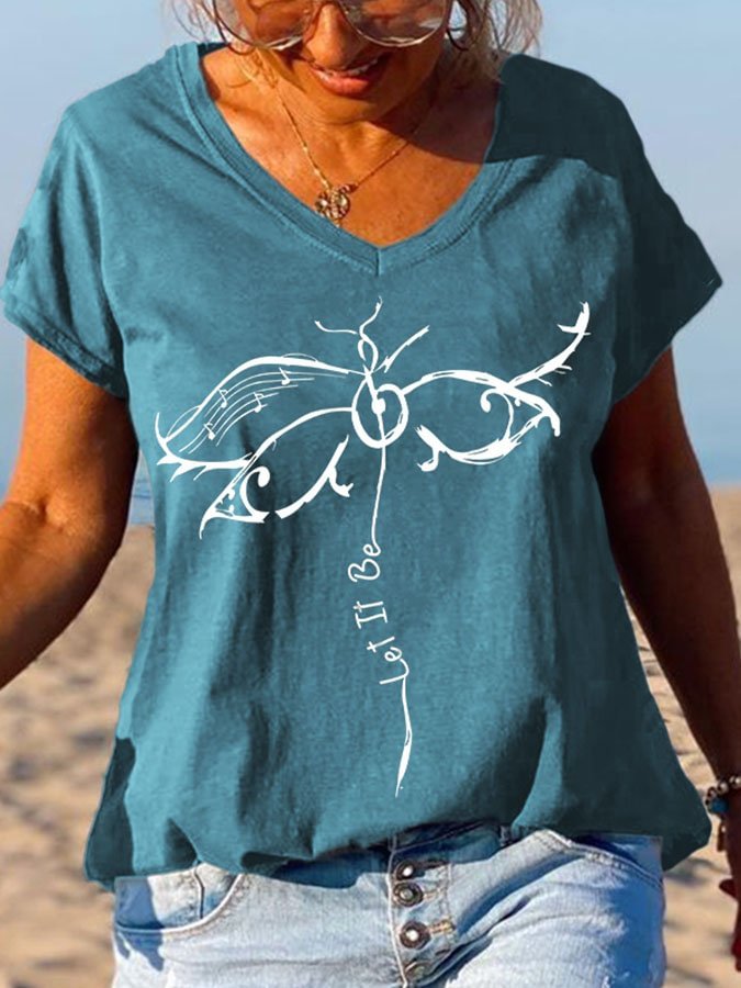 LET IT BE Flowers Ladies Graphic Tees