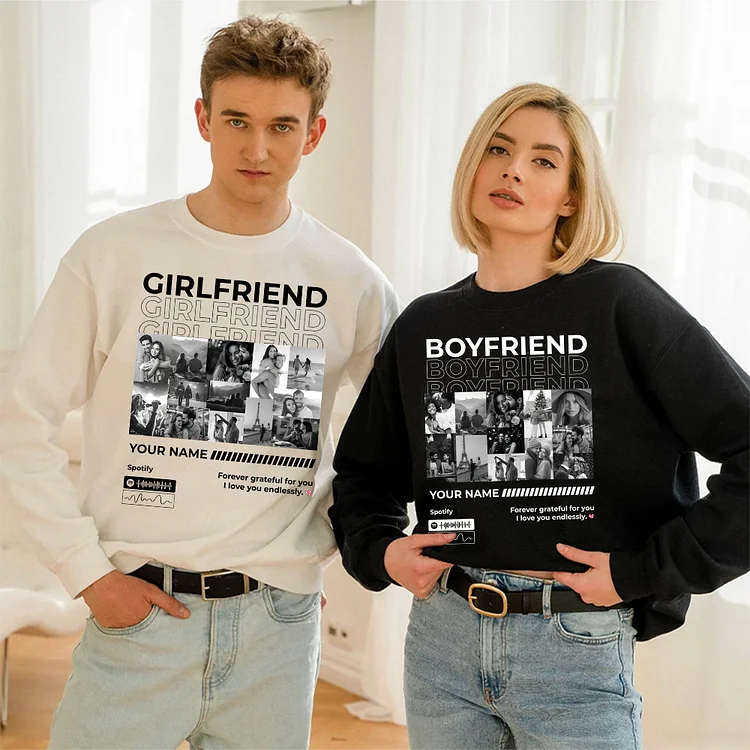 Valentine Gift For Girlfriend Unique Custom Photo Sweatshirt-Chest print Sweatshirt