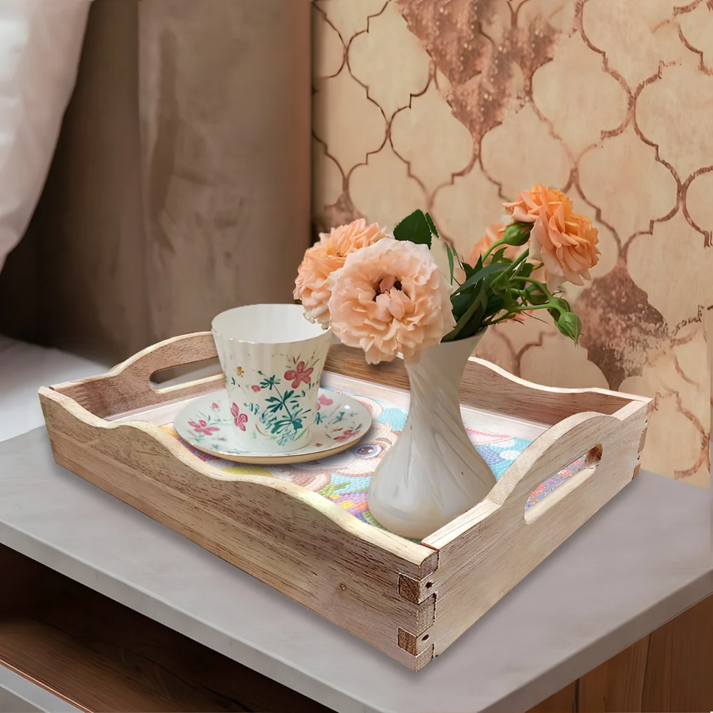 DIY Easter Bunny Diamond Painting Nesting Food Trays with Handle for Serving Food
