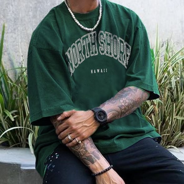 NORTH SHORE Men's Vintage Oversized Print T-Shirt
