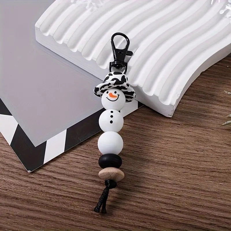 Cartoon Style Cartoon Snowman Alloy Silica Gel Beaded Christmas Bracelets Keychain