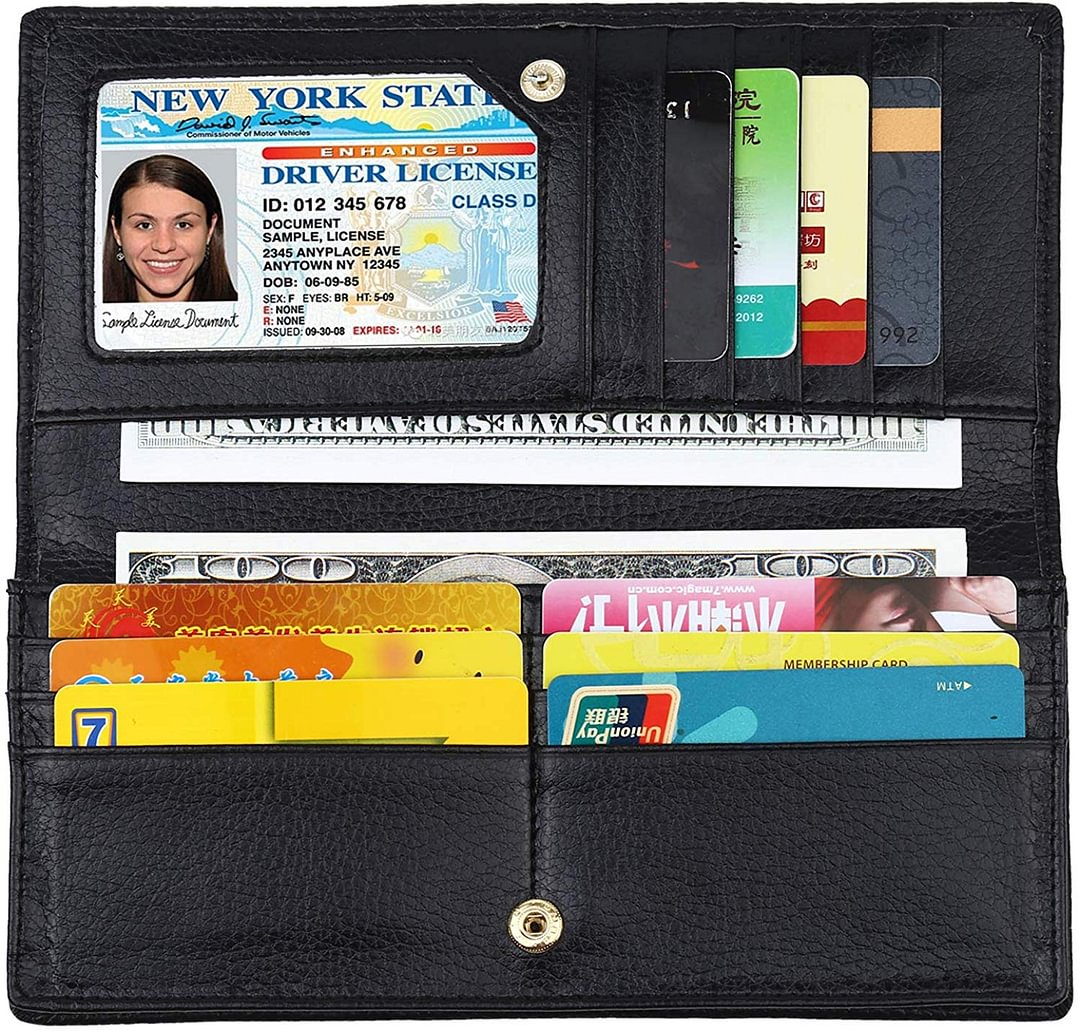 Blocking Ultra Slim Real Leather Credit Card Holder Clutch Wallets for Women