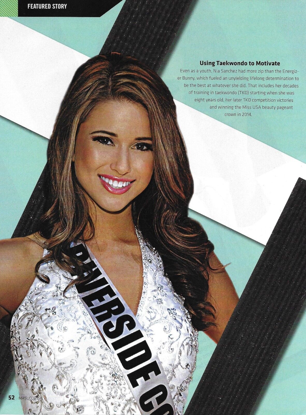 Nia Sanchez 8.5x11 Magazine ad Photo Poster painting 2014 Miss USA Universe Picture Taekwondo 14