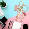 DIY Pink Tassel Ring Letter Butterfly Keychain