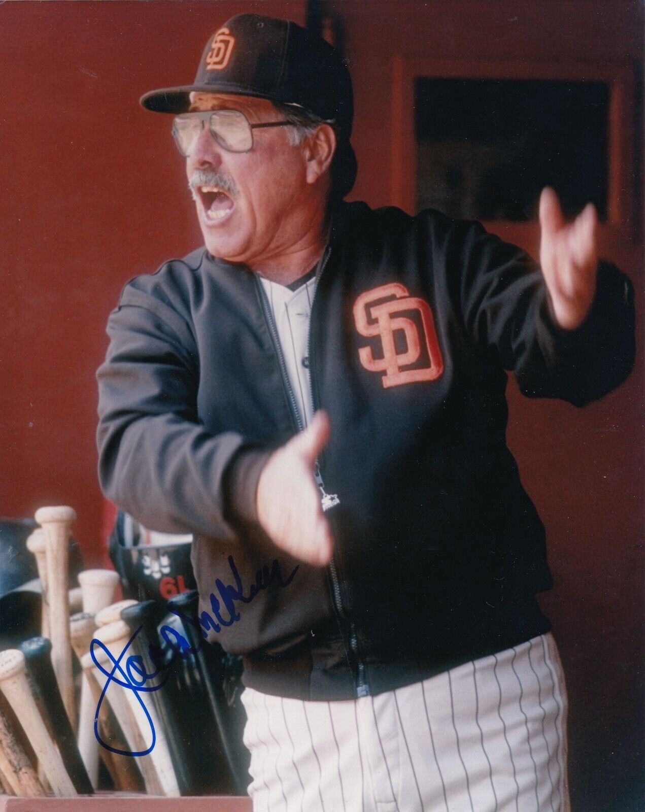 JACK MCKEON SAN DIEGO PADRES ACTION SIGNED 8x10