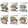 6pcs DIY Diamond Painting Greeting Card Set with Envelopes Rhinestone Diamond Art Mosaic Postcards for Birthdays Thanksgiving & Special Occasion