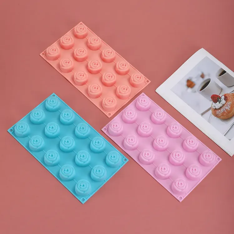 3-Piece Mini Rose Silicone Baking Mold Set