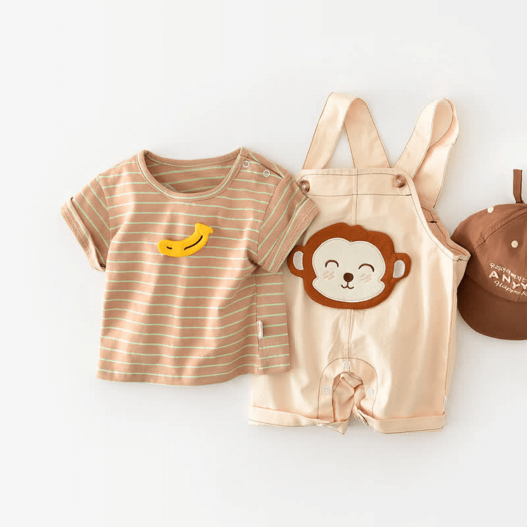 Baby Banana T-Shirt and Monkey Suspender Set