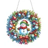 Diamond Painting Acrylic Christmas Snowman Wreath Diamond Painting Ornaments