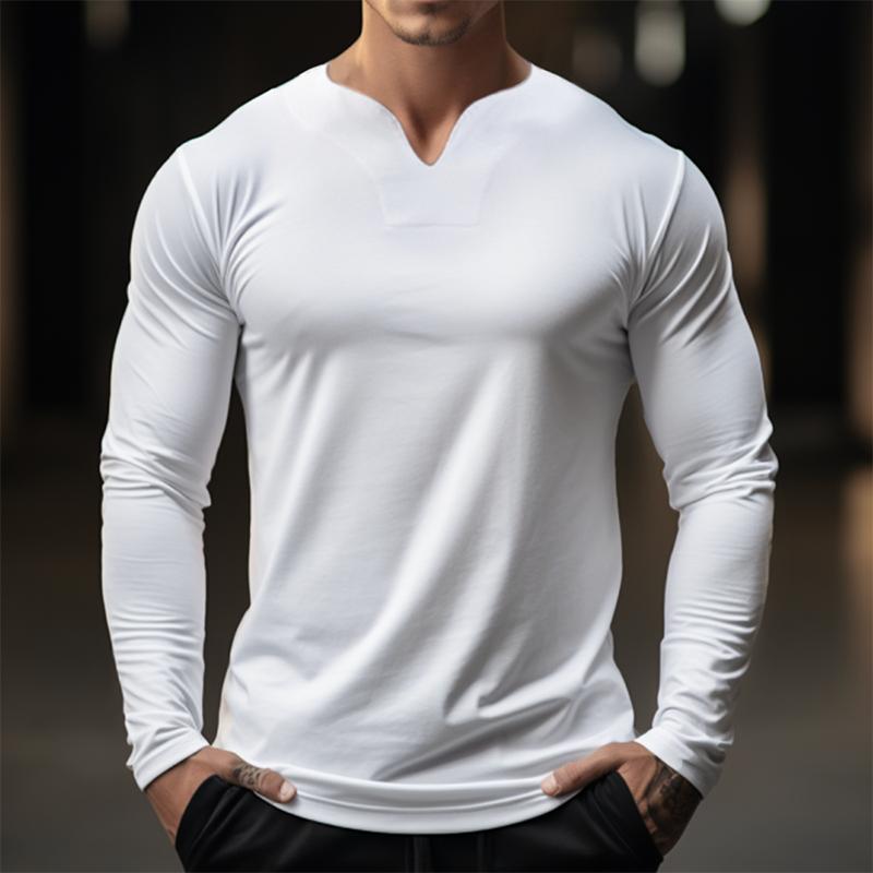 Fitness Neckline Design Tight Base T-shirt