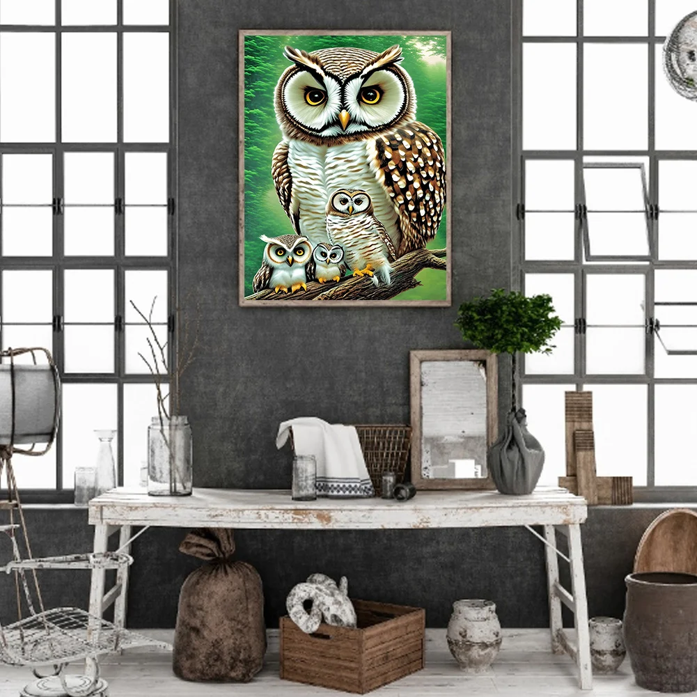 Diamond Painting - Full Round Drill - Owl(30*40cm)
