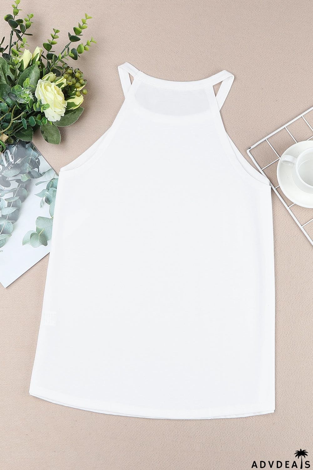 Plain Halter Neck Tank Top