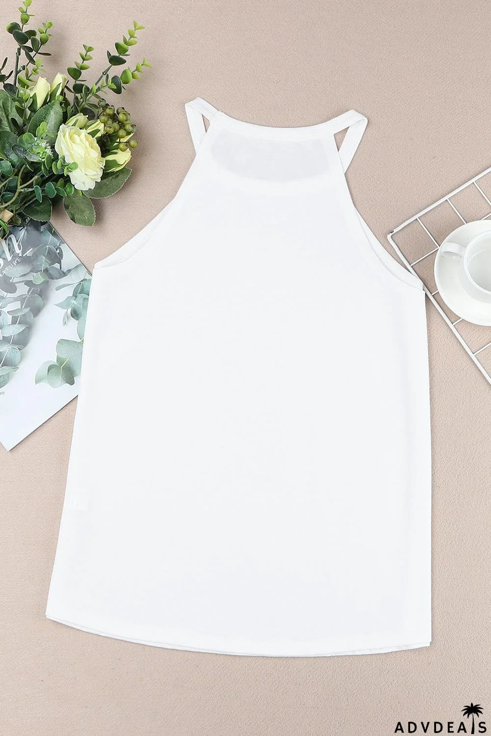 Plain Halter Neck Tank Top