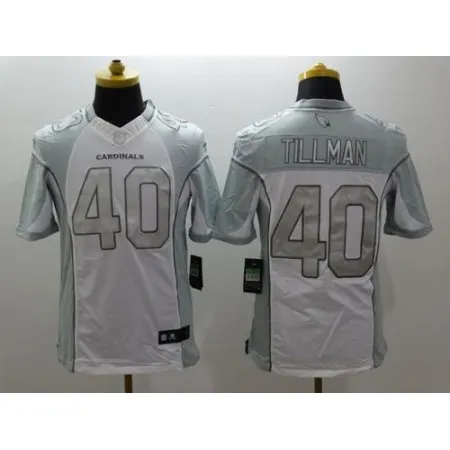 Cardinals #40 Pat Tillman White Men's Stitched NFL Limited Platinum Jersey