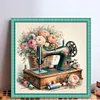 Flower Sewing Machine-11CT Stamped Cross Stitch 45*45cm/17.72*17.72in tapestrymarket
