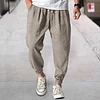Men's Linen Casual Bloomers Harem Belted Pants by Inlyline
