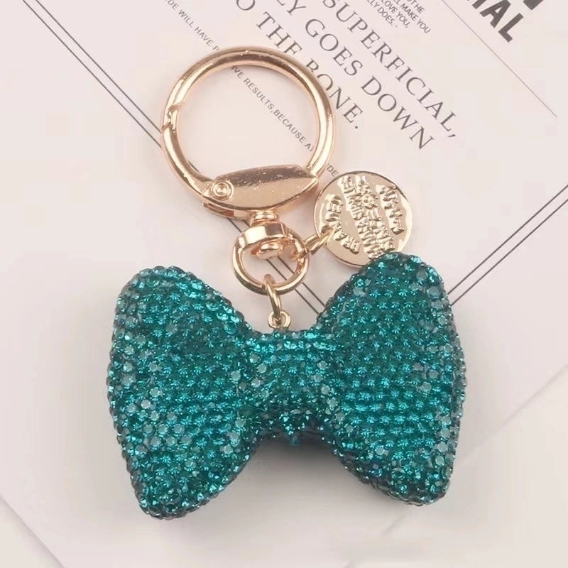 Cartoon Style Bow Knot Alloy Inlay Zircon Women’s Keychain