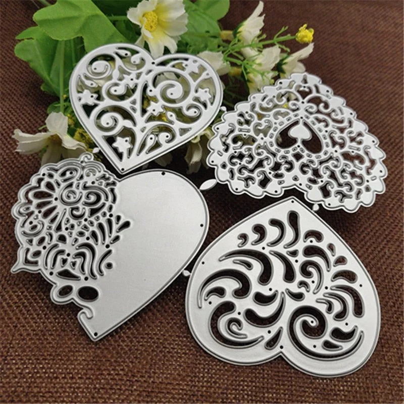 Lace Love Metal Cutting Dies 4pcs/set Stencils For DIY Scrapbooking Decorative Embossing Handcraft Die Cutting Template
