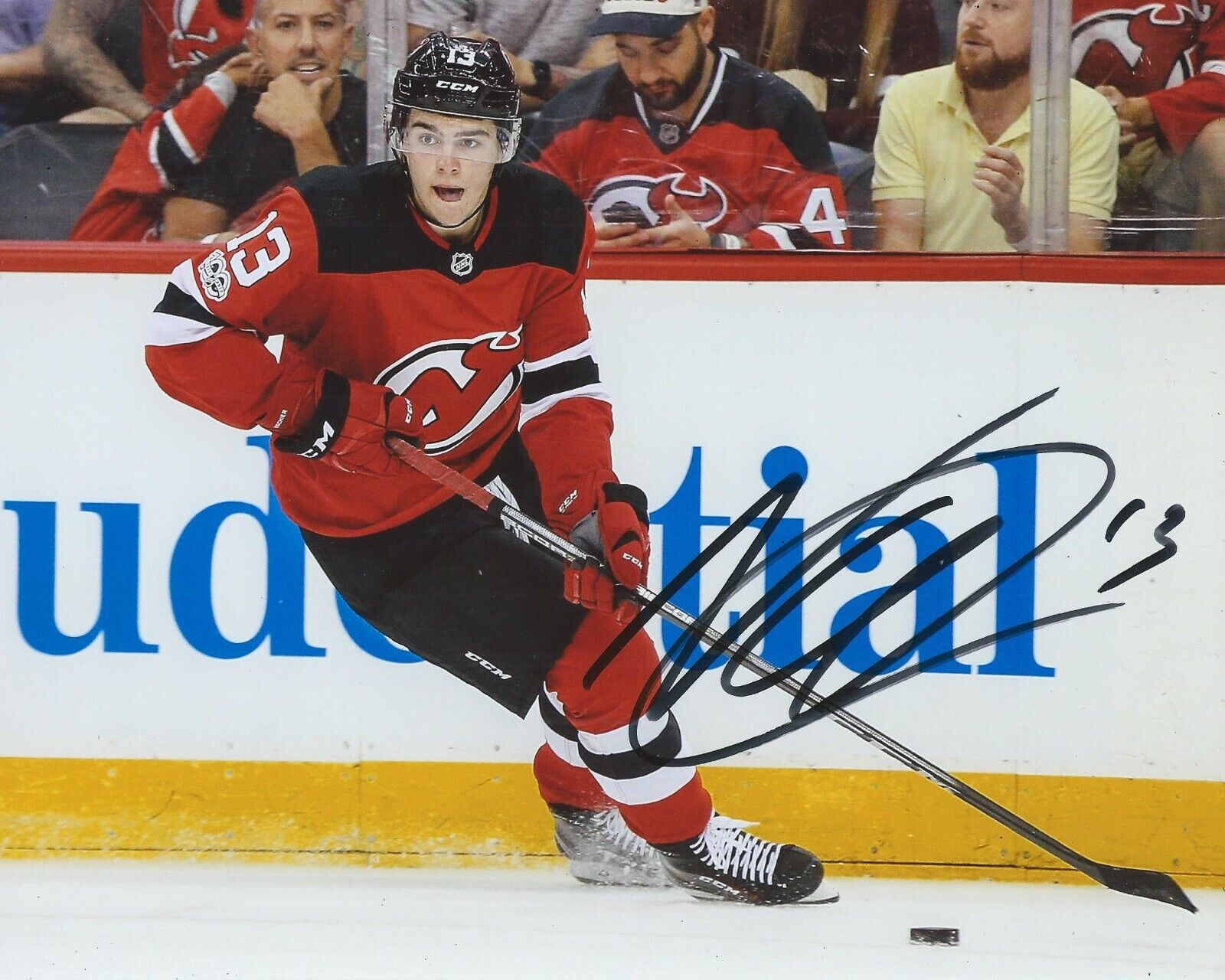 Nico Hischier Signed 8x10 Photo Poster painting New Jersey Devils Autographed COA C