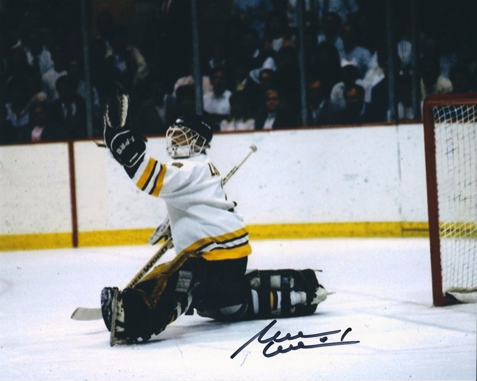 Signed 8x10 REJEAN LEMELIN Boston Bruins Photo Poster painting - COA