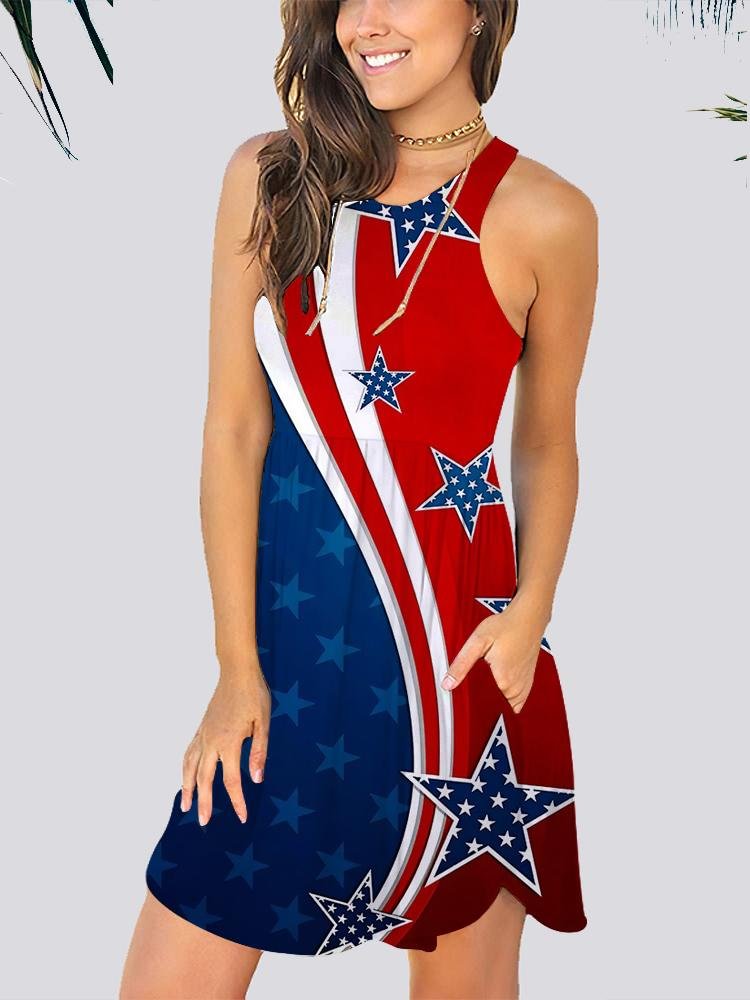 women's american flag dress
