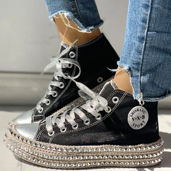 Leopard Lace Up Sneakers main image 1
