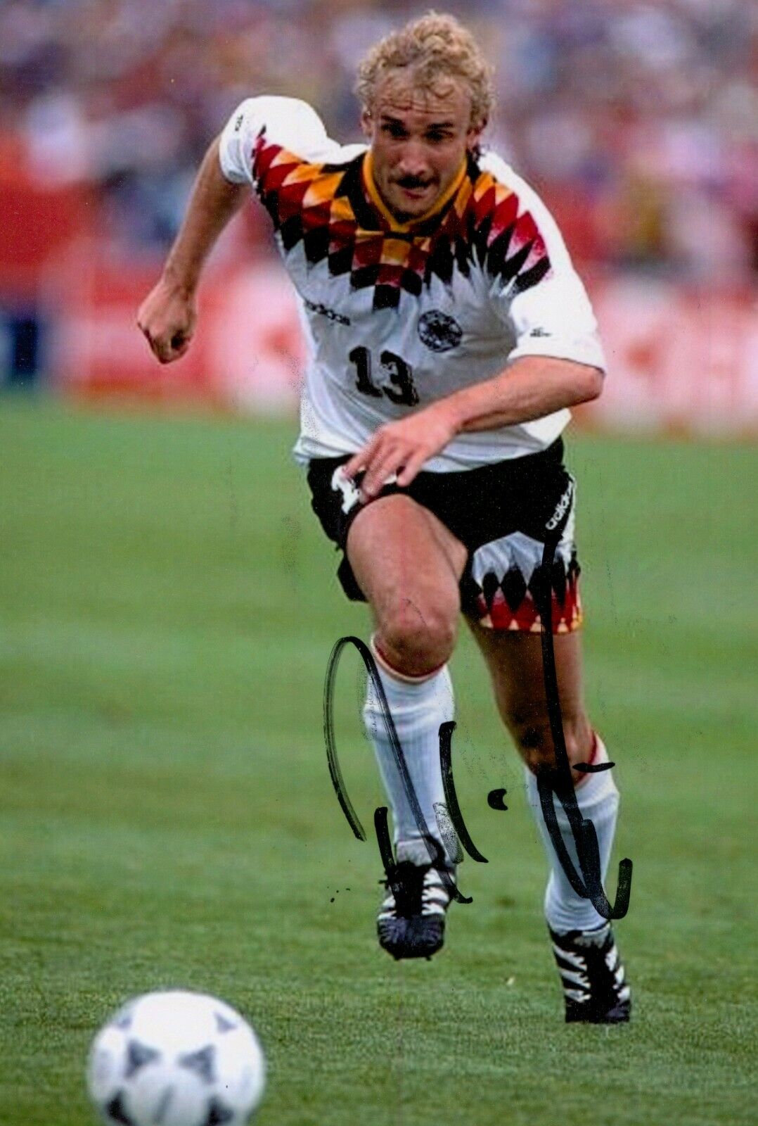 Rudi Voller Signed 6x4 Photo Poster painting Germany Bayer Leverkusen Genuine Autograph + COA